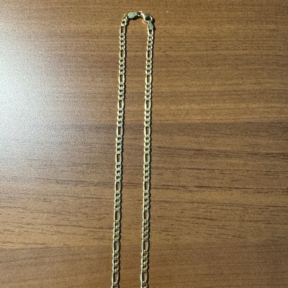 925 Sterling Silver Gold Figaro Necklace